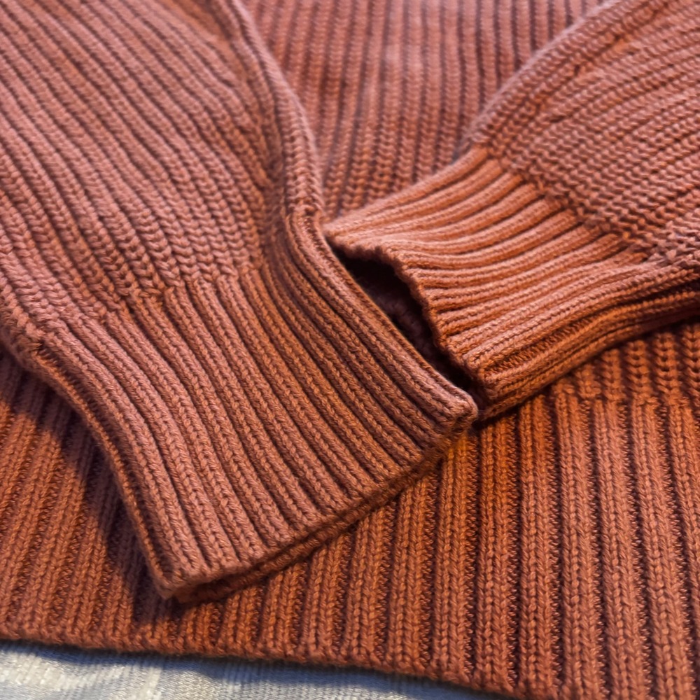 GAP Crewneck Sweater Rust Brown Chunky Knit Women's L (HC) - Picture 7 of 7